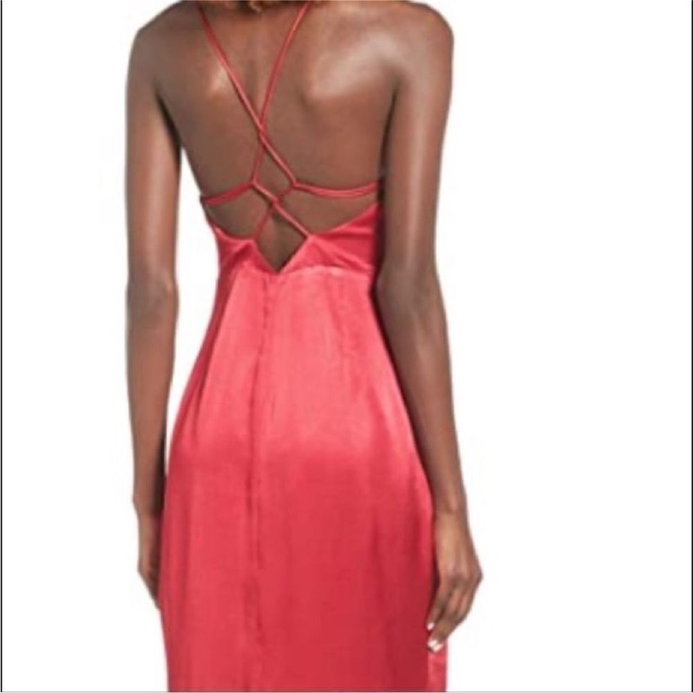 ASTR red satin sexy strappy dress small s